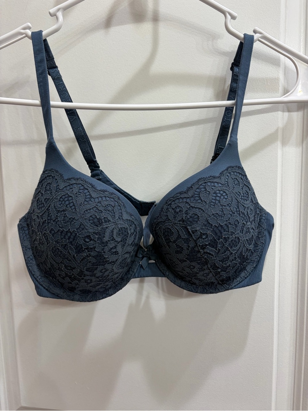 Victoria's Secret Lace-Trim Molded Bra - Dark Blue